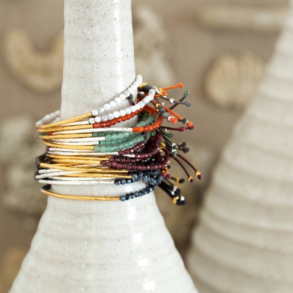 Gorjana NWT Power Gemstone Bracelet - Garnet & Silver